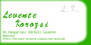 levente korozsi business card