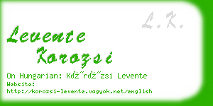 levente korozsi business card